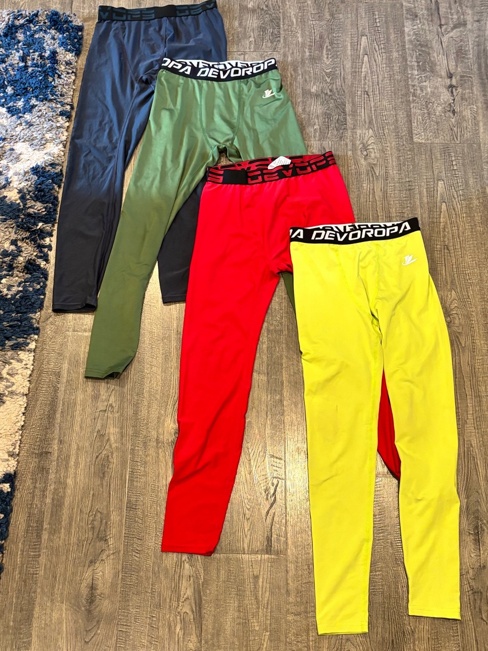 Kids Compression Leggings - Yellow, Red, Green, Navy